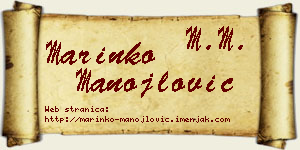 Marinko Manojlović vizit kartica